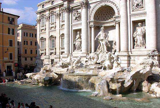Foto von Fontana di Trevi. Der Trevi Brunnen, italienisch Fontana die Trevi ist der schönste Brunnen Italiens Rom Trevi Brunnen
