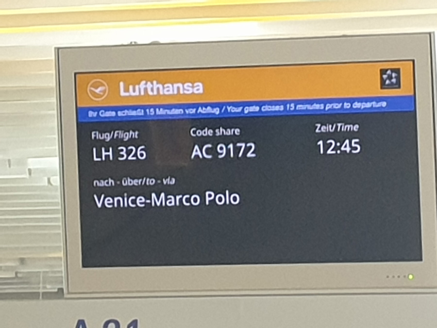 Flug von Frankfurt nach Venedig